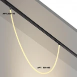 Трековый светильник с гибким неоном для низковольтного шинопровода FLUM Novotech Ramo 359332 KONST черный LED 14W 3000K 48V 1360Лм