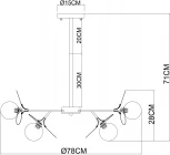 Потолочная люстра на штанге Arte Lamp Peacock A1369SP-10GY