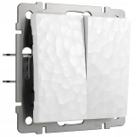 Выключатель двухклавишный (hammer белый) Werkel W1220001 (a052031)