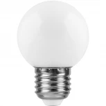 Лампочка светодиодная E27 1W 220V шар белая 2700K Feron 25878