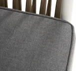 "Касабланка" диван 2-местный плетеный из роупа, каркас алюминий светло-серый (RAL7035) муар, роуп серо-коричневый 23мм, ткань серая 017 4SIS арт.УТ-00006209