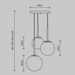 Подвесной светильник Basic form MOD321PL-03B Maytoni (220V, на проводе, шарики)