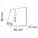 Настенный светильник (бра для чтения) Mirax 3000К 3Вт IP 20 LED Maytoni Technical C040WL-L3B3K (220V, выключатель)