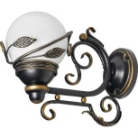 Настенный фонарь уличный Кузнечное дело Галактика 31-002-ЧЗ (220V, ковка, шар, листья, под старину, IP54)