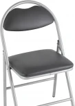 Стул складной Hagen экокожа серый каркас металлик УТ000036847