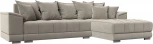 Диван угловой НордСтар правый угол (Бежевый/Микровельвет) Лига Диванов арт.121113