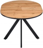 Стол Bradex Home Rudolf круглый раскладной 90-120x90x75см, Дуб Вотан, черный (RF 0454)