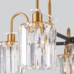 Потолочная люстра Wi-Fi на штанге Eurosvet Tenia 70090/8 черный (220V, хрусталь, управление смартфоном, голосовое управление, умный дом - Minimir Home, Алиса, Маруся, Салют)