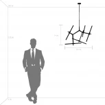 Подвесная люстра Lightstar Struttura 742103 (220V, на цепи, палочки, асимметрия)