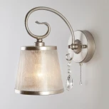 Бра Eurosvet Liona 60065/1 серебро (220V, хрусталь Strotskis, подвески, выключатель)