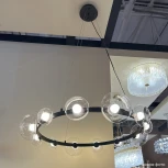 Подвесной светильник Crystal Lux BOSQUE SP12 BLACK/TRANSPARENT (LED, 220V, на тросе, круглые)