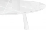 Стеклянный стол Woodville Абилин 100(140)х76 ультра белое стекло / белый / белый матовый 520593