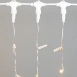 Гирлянда Занавес с колпачком 2 x 2 м тепло-белый с мерцанием белого диода 220В, 400 LED, провод прозрачный ПВХ, IP65 Laitcom PCL402BLWCAP-10-2WW