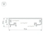 Профиль-держатель KLUS-POWER-W70-BASE-2000 ANOD (Алюминий) 019883 Arlight KLUS-POWER