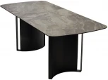 Стол RASMUS 160 KL-80 Серый мрамор, итальянская керамика / черный каркас М-City