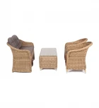 Лаунж-зона из искусственного ротанга, цвет соломенный 4SIS Равенна RS2C2T-4-SET