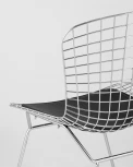 Стул обеденный Bertoia хромированный с черной подушкой УТ000004218