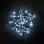 Гирлянда Нить 10м Белая с Мерцанием Каждого Диода 24В, 100 LED, Провод Черный ПВХ, IP54