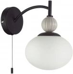 Бра с выключателем сонетка Lumion Gloriya 8273/1W черный/серый/белый, металл/керамика/стекло Е14 1*40W 220V (шар)