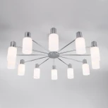 Потолочная люстра Wi-Fi на штанге Eurosvet Vegga 70160/12 хром (220V, управление смартфоном, голосовое управление, умный дом - Minimir Home, Алиса, Маруся, Салют)