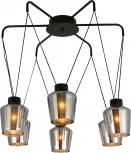 Подвесной светильник Escada Trenton 2140/6S 6x40Вт E27, металл/стекло, черный, дымчатый плафон (220V, на проводе)