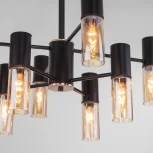 Потолочная люстра Wi-Fi на штанге Eurosvet Tesoro 70125/8 черный (220V, управление смартфоном, голосовое управление, умный дом - Minimir Home, Алиса, Маруся, Салют)