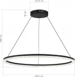 Подвесной светильник ST Luce SL1018 SL1018.413.01 черный/прозрачный LED 1*54W 4000K (220V, на проводе, кольцо)
