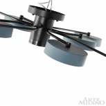 Потолочная люстра на штанге Arte Milano Ferrara 253039/8+1 Bk/Gr (LED, 220V, круглые)