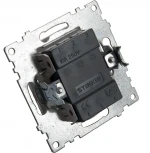 Переключатель одноклавишный (серебро) Stekker Катрин 39576