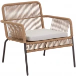 Кресло из ротанга La Forma (ex Julia Grup) Samanta (Бежевый/ Сталь,Металл,Веревка,Пена)