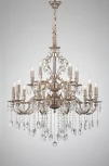 Подвесная большая люстра Lucia Tucci Barletta 1730.15 coffe gold (220V, хрусталь K10, на цепи, подсвечник, свеча)
