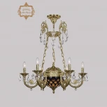 Подвесная люстра с хрустальными подвесками Art Classic 31.44 31.44.6.KR175SP.250IT.G.Sp.Amber.Blue.1E