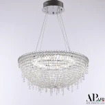 Подвесная люстра светодиодная с пультом APL LED Sicilia SH501.0.50.B.LED-DIM.Ni (220V, хрусталь, на тросе, круглые)