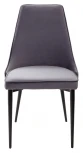 Обеденный стул M-City NEPAL-P СЕРЫЙ #27, велюр/ черный каркас