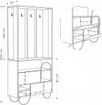 Обувница с вешалкой для одежды NORFOLK HALL STAND LEVE (ЛДСП,Металл/Черный,Дуб) арт.LEV00776