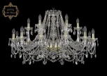 Подвесная большая люстра Art Classic 11.25 11.25.12+6.360.Gd.Sp (220V, хрусталь, на цепи, подсвечник, свеча)