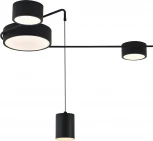 Потолочный светильник круглый (14028/4С Black) Indigo Modulo V000162L (регулировка яркости, LED, 220V, пульт управления)