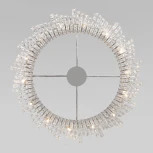 Подвесная люстра Wi-Fi хрустальная Eurosvet Blitz 60159 хром/ прозрачный хрусталь Strotskis хром (220V, управление смартфоном, голосовое управление, умный дом - Minimir Home, Алиса, Маруся, Салют, на цепи)