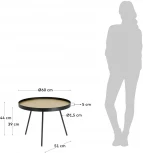 Журнальный стол La Forma (ex Julia Grup) Nenet (Черный/ Металл,Дерево,Сталь,МДФ)