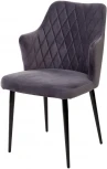 Стул M-City HERMAN СЕРЫЙ #27, велюр / черный каркас