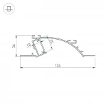 Профиль с экраном ALM-ARC-SINGLE-2000 ANOD+FROST (Алюминий) 029850 Arlight