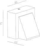 Уличный настенный светильник Oasis Light TUBE LED W78029A Gr (220V, IP54)