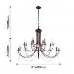 Подвесная люстра F-Promo Plini 2590-20P (220V, на цепи, свеча)