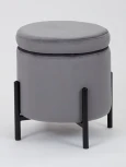 Пуф MyFar Фрэнк с ящиком темно-серый велюр MF1021-1