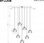 Подвесной светильник ST Luce Waterfall SL6017.101.07 Хром/Прозрачный с пузырьками воздуха LED 7*3W (220V, на проводе)