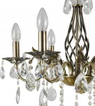 Подвесная люстра Escada Okere 2107/6P 6x40Вт E14, металл/хрусталь, античная бронза/прозрачный (220V, подвески, на цепи, подсвечник, свеча)