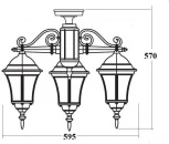 Потолочный светильник уличный Oasis Light ASTORIA 1 S 91370SA/3 Bl (220V, фонарь, IP44)