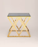 Журнальный стол Stool Group 55*55 ИНСИГНИЯ золото стекло smoke УТ000001505