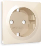 Лицевая панель Ambrella Volt ALFA (Бежевый глянец) для электрической розетки с заземлением QUANT AP3060