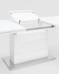 Стол обеденный Stool Group Глазго раскладной 160-215*90 глянцевый белый УТ000003499